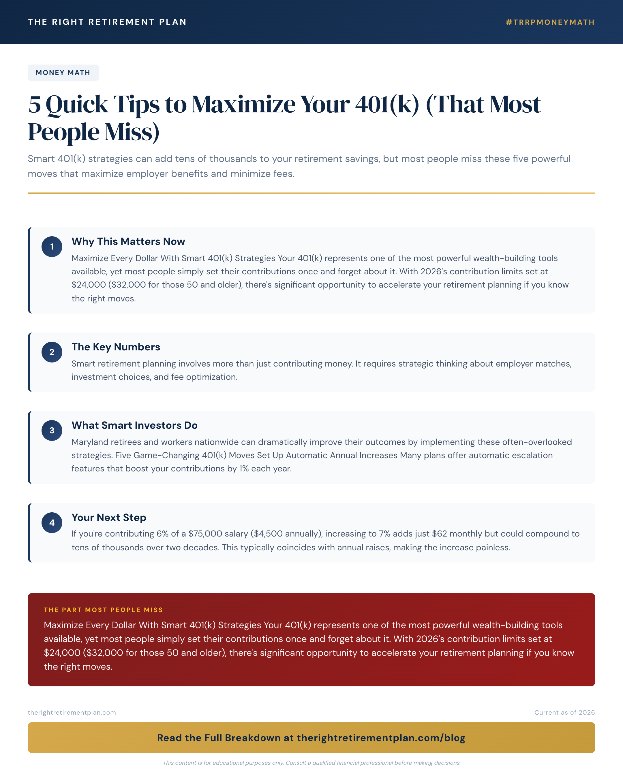 5 Quick Tips to Maximize Your 401(k) (That Most People Miss)