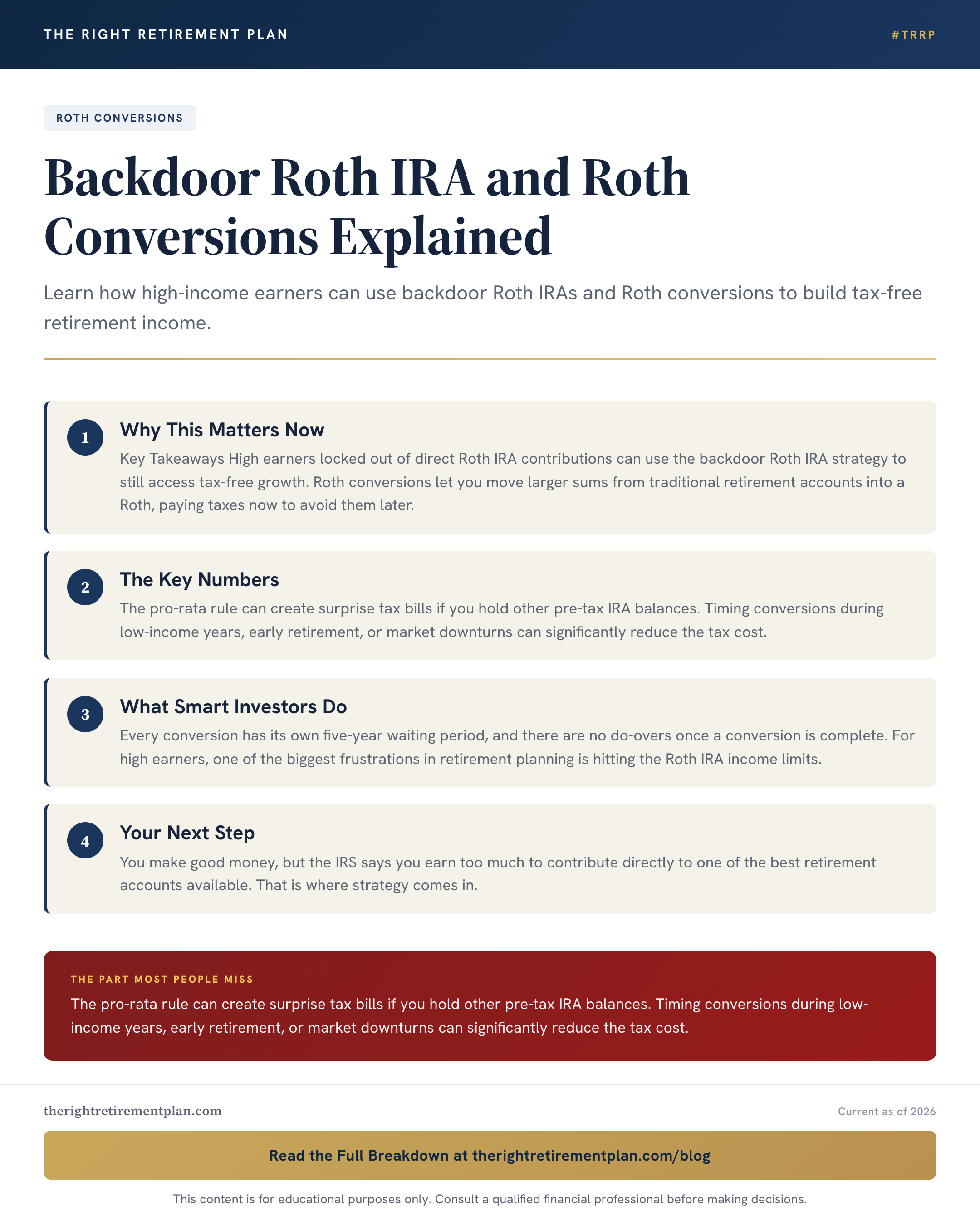Backdoor Roth IRA and Roth Conversions Explained | The Right Retirement ...