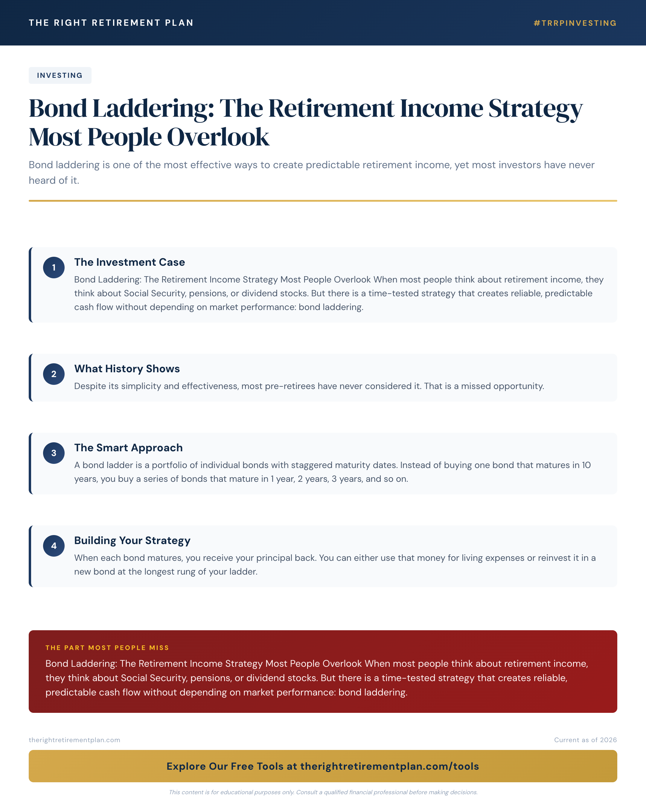 Bond Laddering: The Retirement Income Strategy Most People Overlook