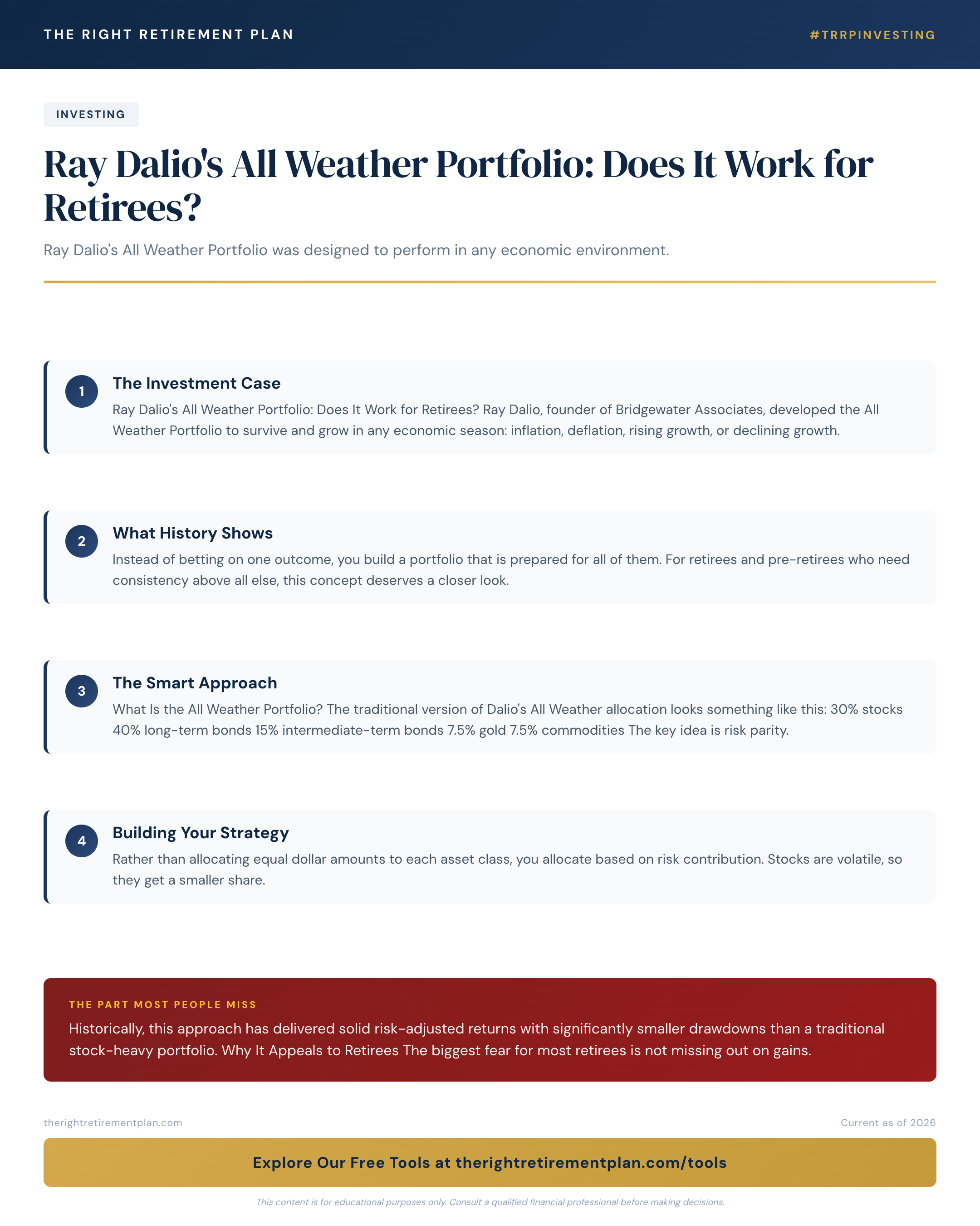 Ray Dalio's All Weather Portfolio: Does It Work for Retirees?