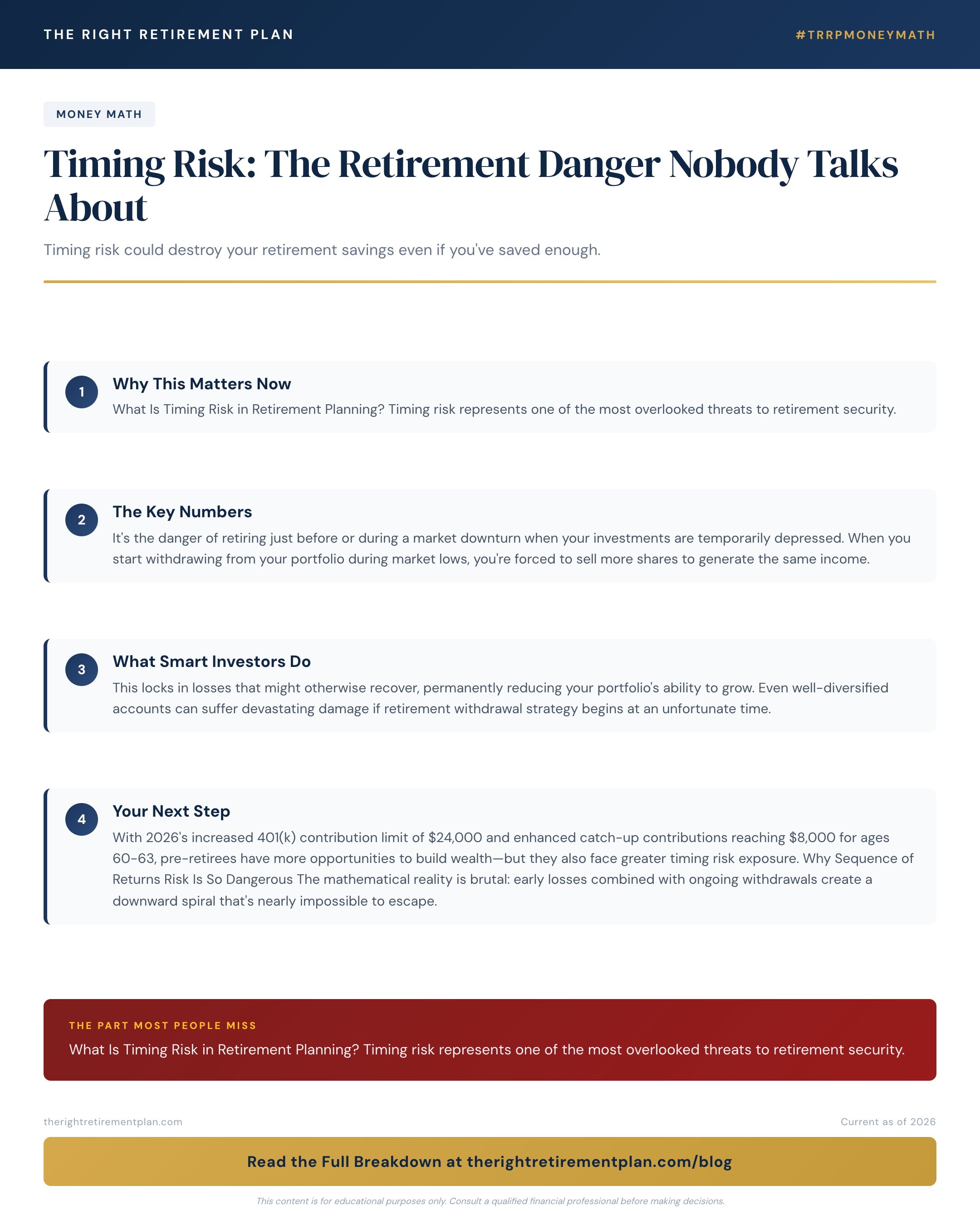 Timing Risk: The Retirement Danger Nobody Talks About