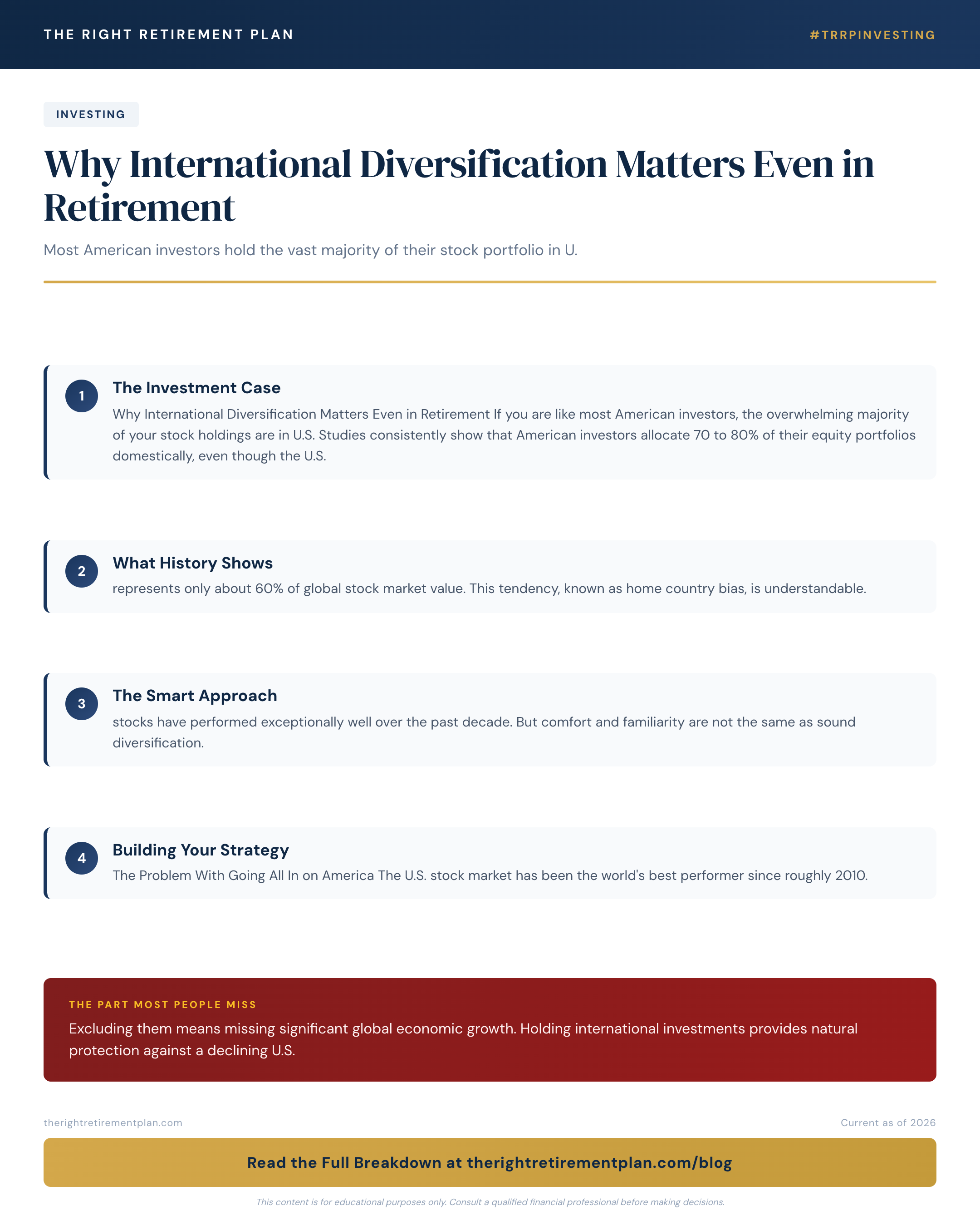 Why International Diversification Matters Even in Retirement