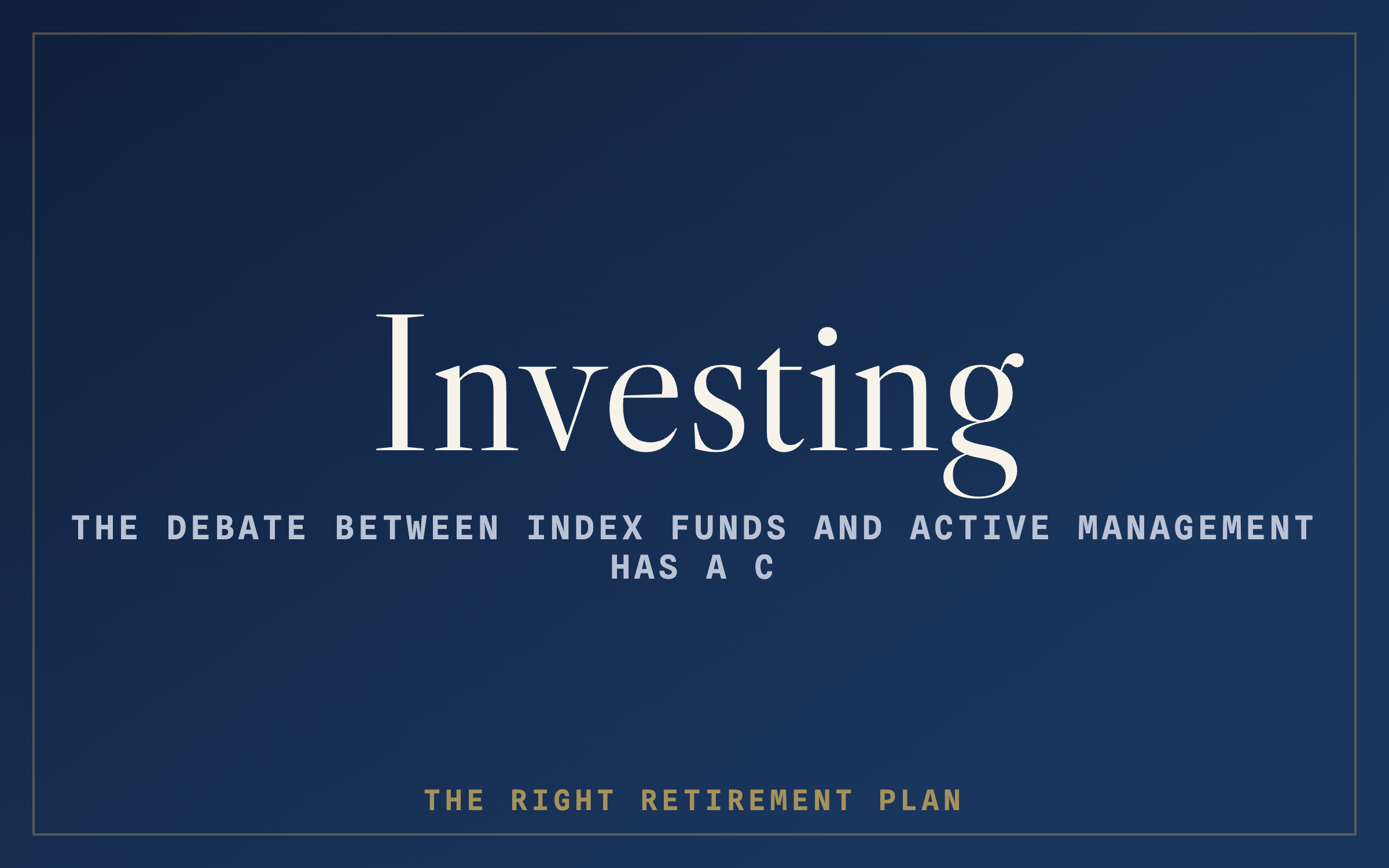 Index Funds vs. Active Management: What the Data Actually Shows