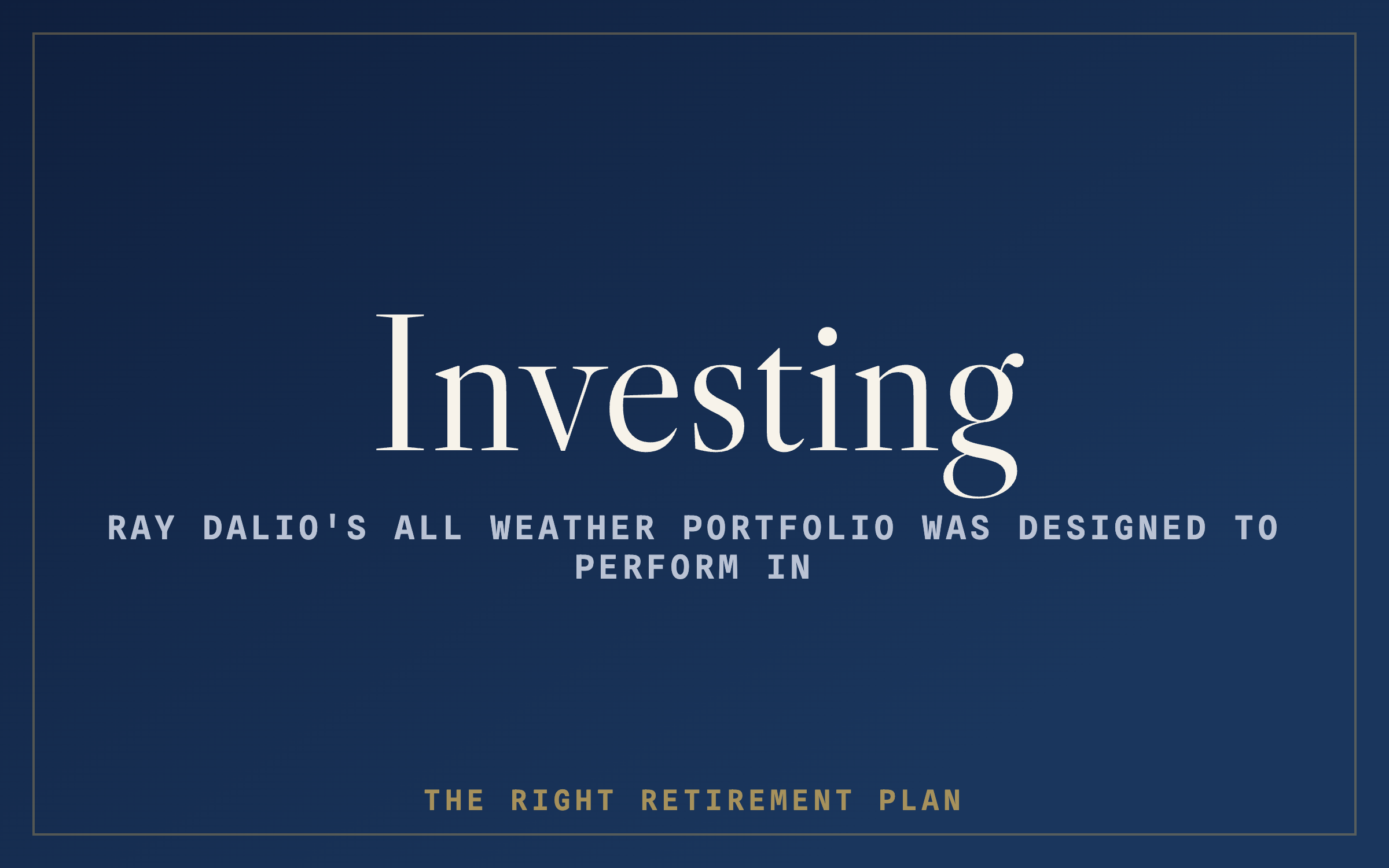 Ray Dalio's All Weather Portfolio: Does It Work for Retirees?