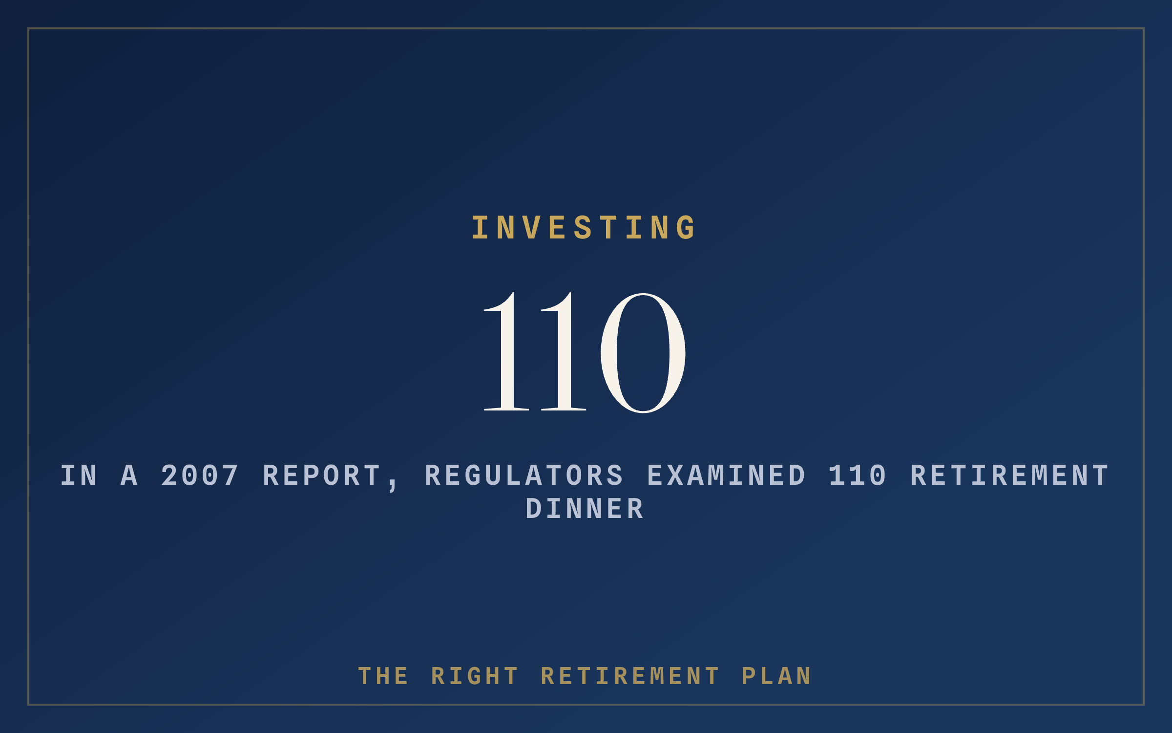 What Regulators Found Inside 110 Retirement Dinner Seminars