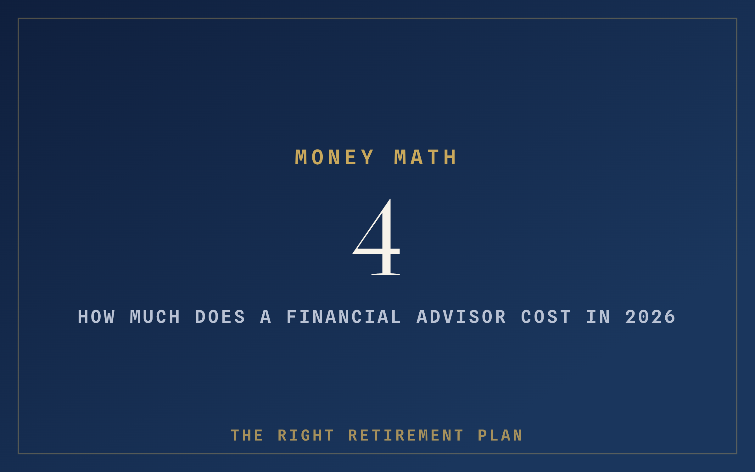 What a Financial Advisor Costs in 2026: 4 Fee Models